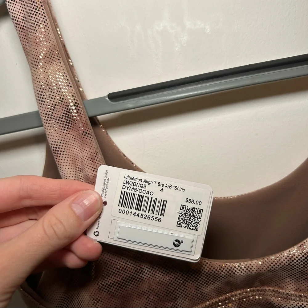 NWT Lululemon Align Bra Shine *Light Support, A/B Cup Size 4